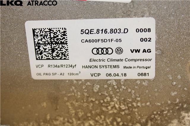 Aircondition kompressor til VW e-Golf 2017-2020 (Fase 2)  (5QE816803D|)