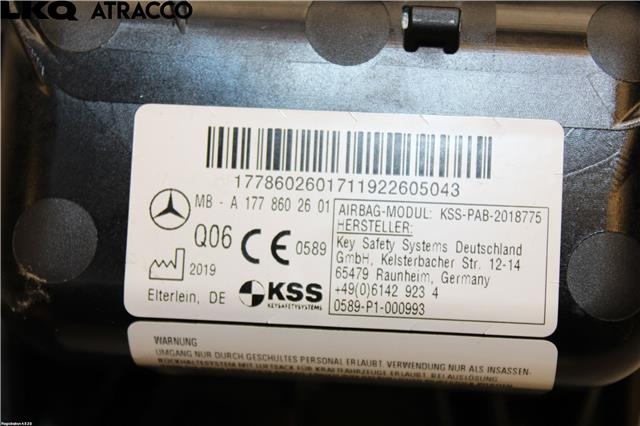 Airbag passasjer til Mercedes A-Klasse 2018-->> (W177) (W177) (A1778602601|)