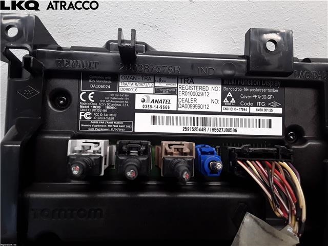 Multimedia display (MCU - Media Controller Unit) til Renault Captur 2013-2020 (Type I)  (259152544R|)