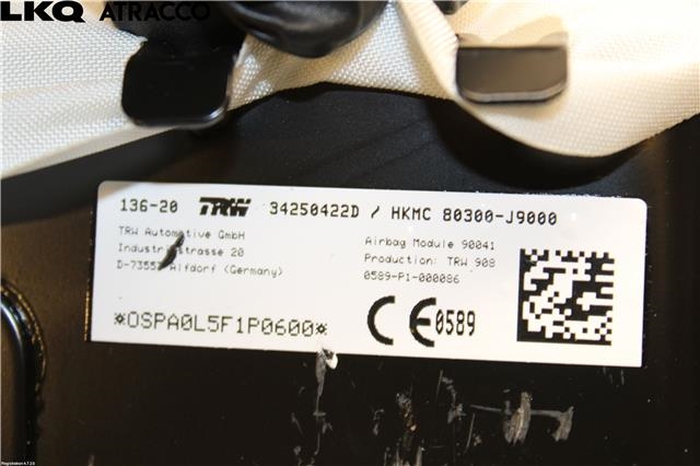 Airbag passasjer til Hyundai Kona 2017-2021 (Type I, Fase 1)  (80300J9000|)