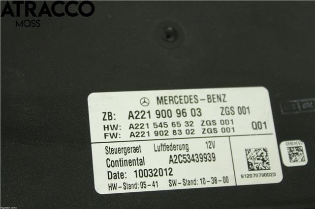 Styreenhet nivå/luftfjæring til Mercedes S-Klasse 2005-2013 (W221) (W221) (A2219009603|)
