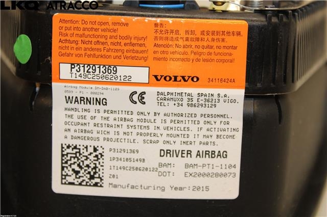 Airbag rattpute til Volvo V40 2012-2019  (31291369|)