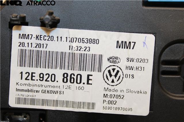Instrumentpanel til VW Up 2012-2019  (12E920860EX|)