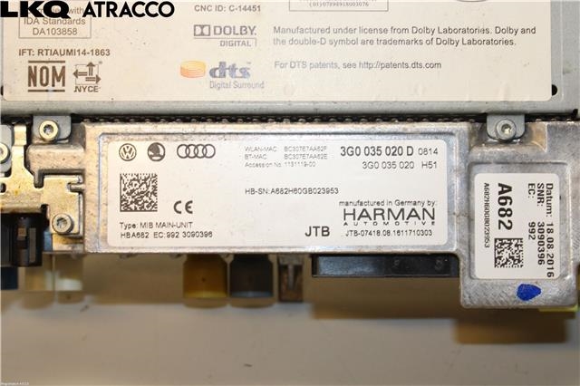Bilstereo til VW e-Golf 2017-2020 (Fase 2) (3G0035020D|)