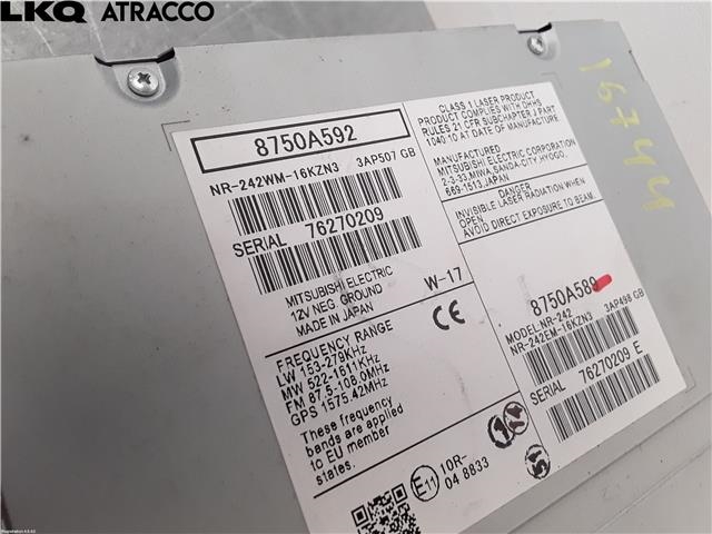 Bilstereo til Mitsubishi Outlander 2012-2015 (Type III, Fase 1) (8750A589|)