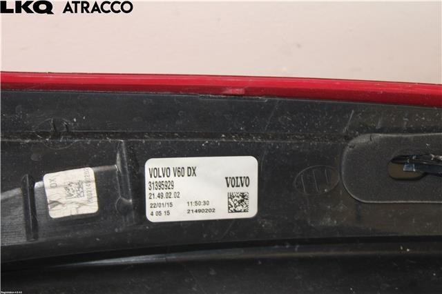 Baklykt høyre til Volvo V60/V60 CC 2013-2018 (Type I, Fase 2)  (31395929|)