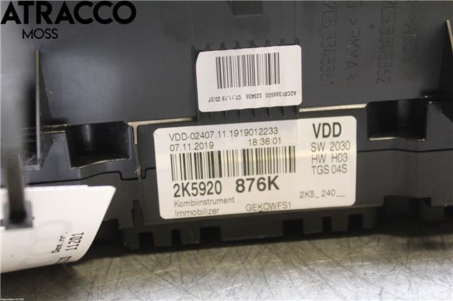 Instrumentpanel til VW Caddy 2015-2020 (Type III, Fase 3)  (2K5920876KX|)