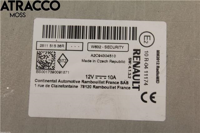 Bilstereo til Renault Zoe 2013-2019 (Fase 1)  (281151536R|)