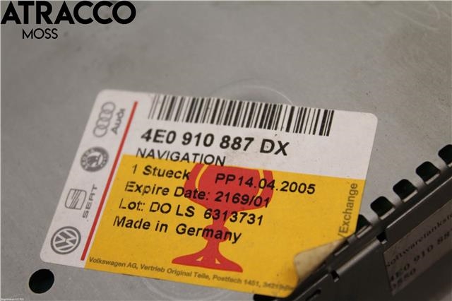 Bilstereo navigasjon til Audi A8 2003-2010 (Type II)  (4E0910888P|)