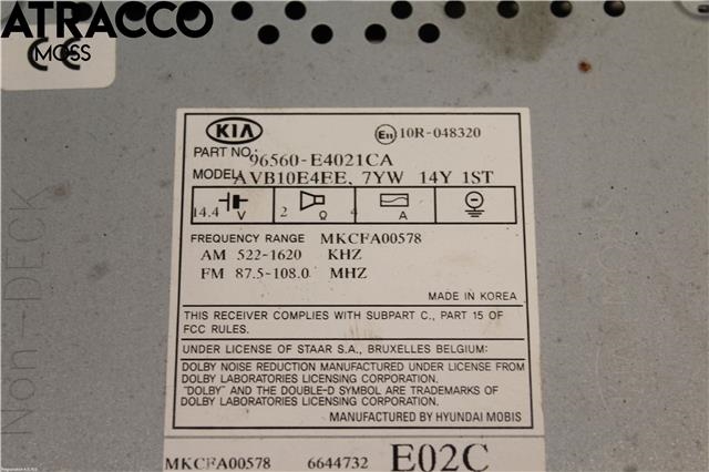 Bilstereo til Kia Soul 2014-2019 (Type II) (96560E4021CA|)