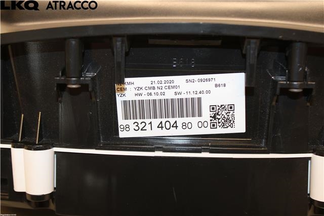 Speedometer til Citroën C3 2016-->> (Type III)  (9837553280|)