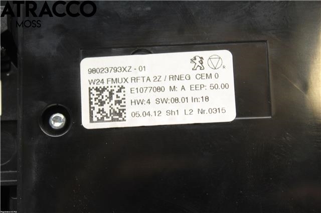 Varmeapparat betjening til Peugeot 508 2011-2014 (Type I, Fase 1)  (98023793XZ|)