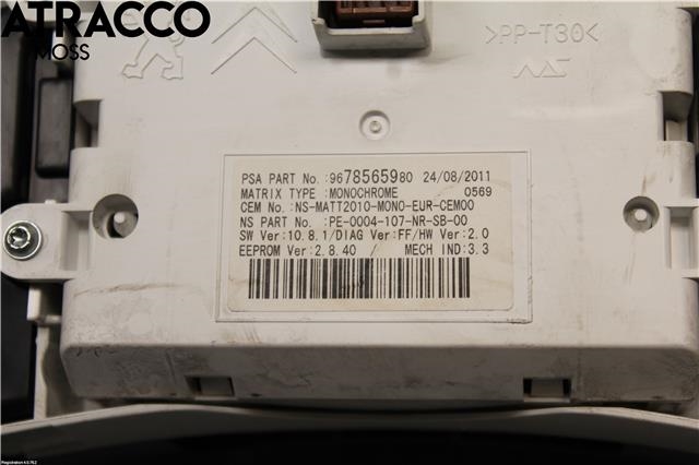 Instrumentpanel til Peugeot 508 2011-2014 (Type I, Fase 1)  (9822725580|)