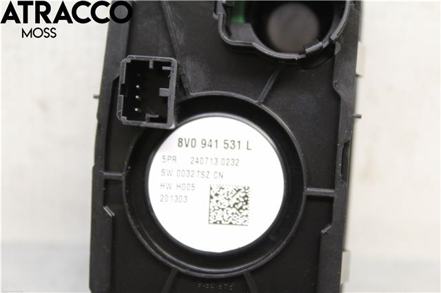 Bryter lys til Audi A3 2012-2016 (Type III, Fase 1)  (8V0941531L|)