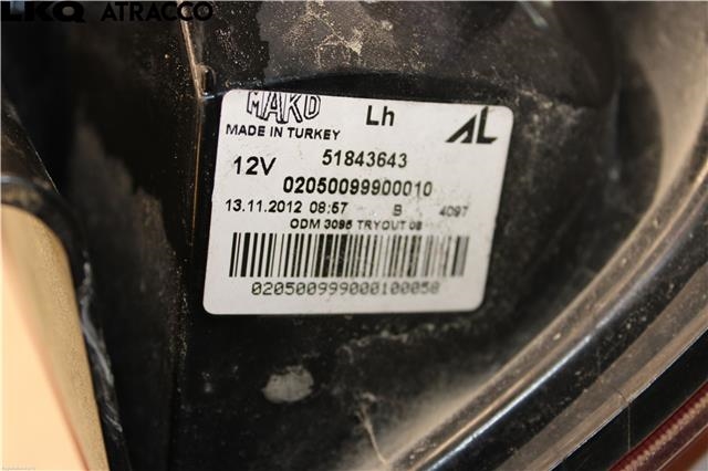 Baklykt venstre til Fiat Panda 2013-->> (Type III) (52102357|)