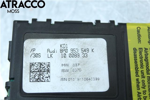 Styreenhet diverse til Audi A3 2009-2012 (Type II, Fase 2)  (8P0953549K|)