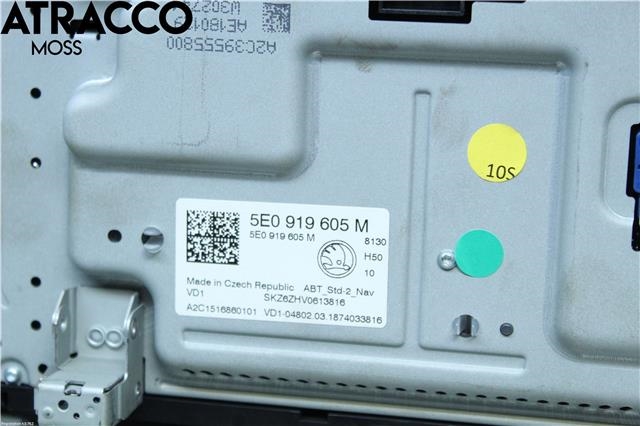 Multimedia display (MCU - Media Controller Unit) til Škoda Octavia 2017-2020 (Type III, Fase 2)  (5E0919605M|)