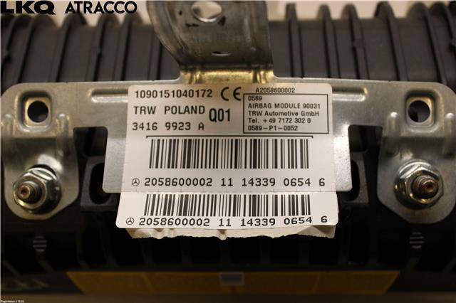 Airbag passasjer til Mercedes C-Klasse 2014-2018 (Fase 1) (W205) (W205) (A2058600002|)