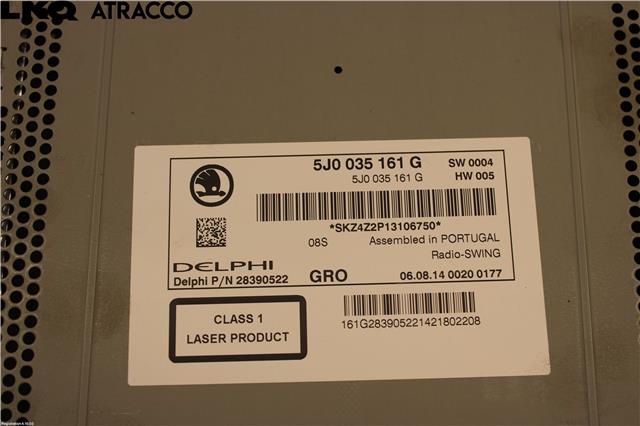 Bilstereo til Škoda Fabia 2010-2014 (Type II, Fase 2) (5J0051230B|)