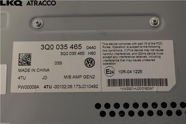 Bilstereo forsterker til VW Passat 2015-2019 (Fase 1) (B8) (B8) (3Q0035465|)