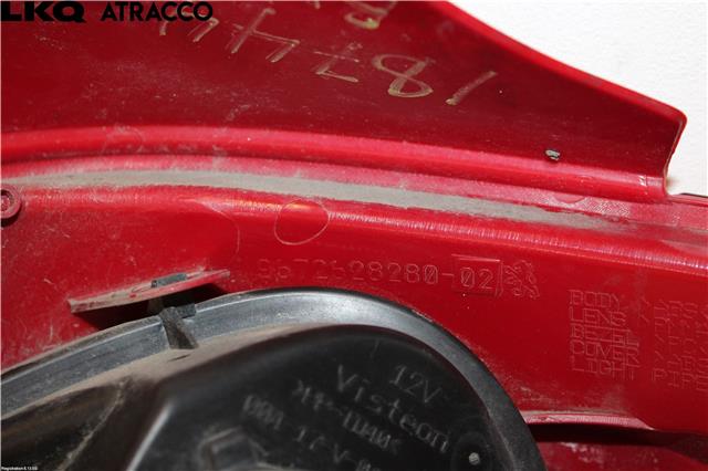 Baklykt venstre til Peugeot 208 2012-2019 (Type I)  (9672628280|)