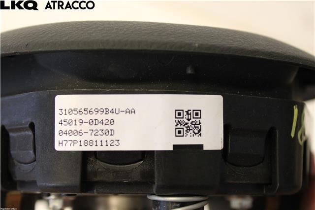 Airbag rattpute til Toyota Yaris 2012-2014 (Type III, Fase 1)  (451300D350C2|)