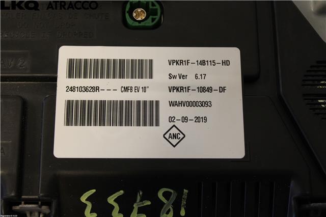 Multimedia display (MCU - Media Controller Unit) til Renault Zoe 2013-2019 (Fase 1)  (VPKR1F14B115HD|)