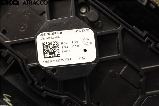 Varmeapparat betjening til Renault Zoe 2013-2019 (Fase 1)  (275100936R|)
