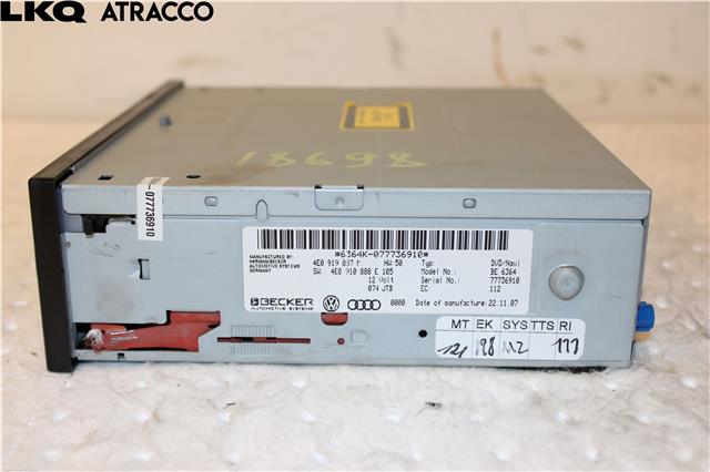 Bilstereo navigasjon til Audi A6 2008-2011 (Type III, Fase 2) (C6) (C6) (4E0910888PX|)