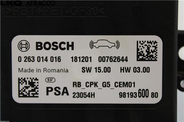 Styreenhet parkering til Peugeot 3008 2009-2016 (Type I) (1621267080|)