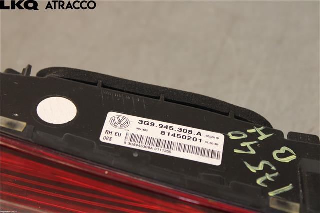 Baklykt høyre indre til VW Passat 2015-2019 (Fase 1) (B8) (B8) (3G9945208J|)