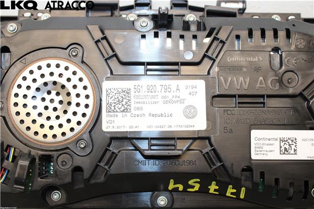 Speedometer til VW e-Golf 2017-2020 (Fase 2) (5G1920795A|)