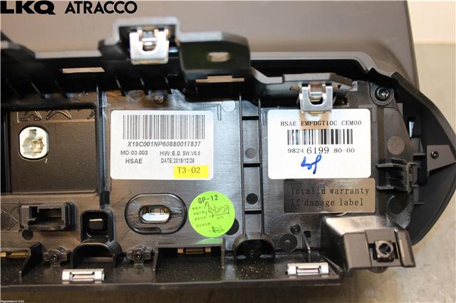 Multimedia display (MCU - Media Controller Unit) til Peugeot 208 2019-->> (Type II) (9824619980|)