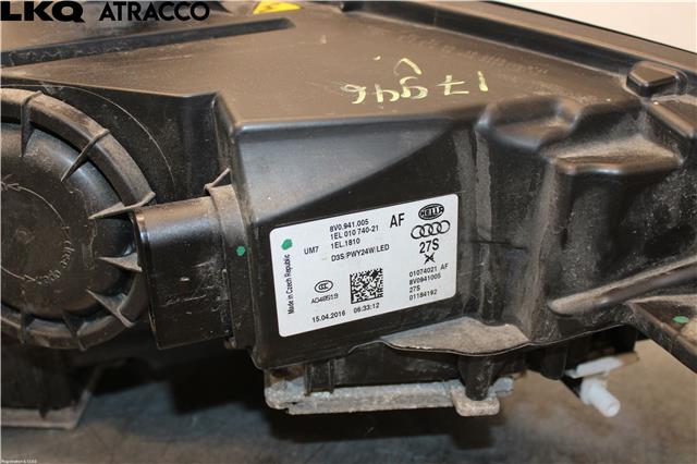Frontlykt venstre halogen til Audi A3 2009-2012 (Type II, Fase 2) (8V0941005|)