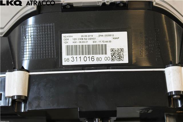 Speedometer til Peugeot Partner 2019-->> (Type III) (9831101680|)