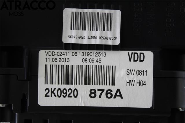 Instrumentpanel til VW Caddy 2010-2015 (Type III, Fase 2)  (2K0920876AX|)