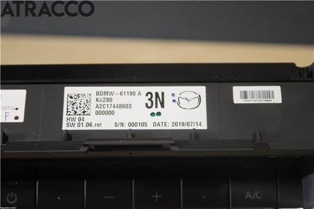 Varmeapparat register til Mazda 3 2016-2019 (Type III, Fase 2)  (BDMW61190A|)