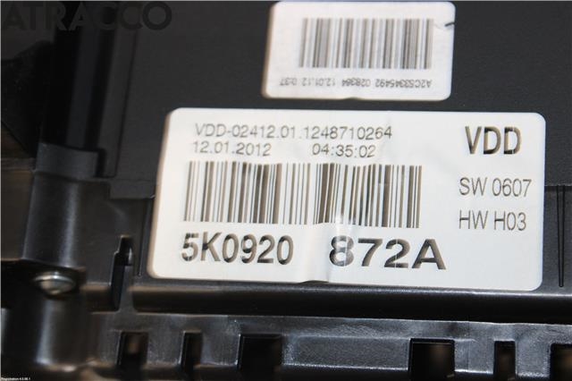 Speedometer til VW Golf VI 2008-2012  (5K0920872A|)