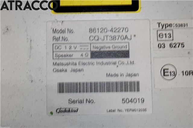 Bilstereo til Toyota RAV4 2006-2009 (Type III, Fase 1)  (8612042270|)