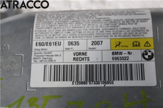 Airbag sidepute høyre til BMW 5-Serie 2003-2010 (E60/E61) (E60/E61) (72126963022|)
