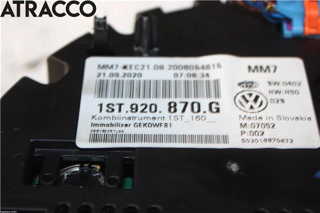 Speedometer til Škoda Citigo-e 2019-->>  (1ST920870G|)