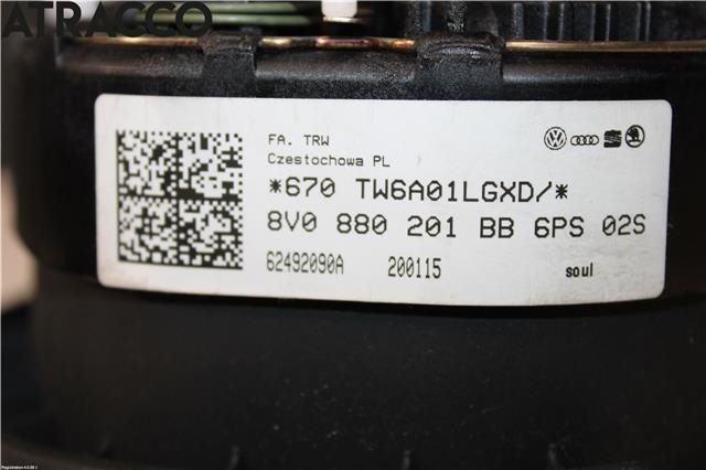 Airbag rattpute til Audi A3 2009-2012 (Type II, Fase 2)  (8V0880201BB|)