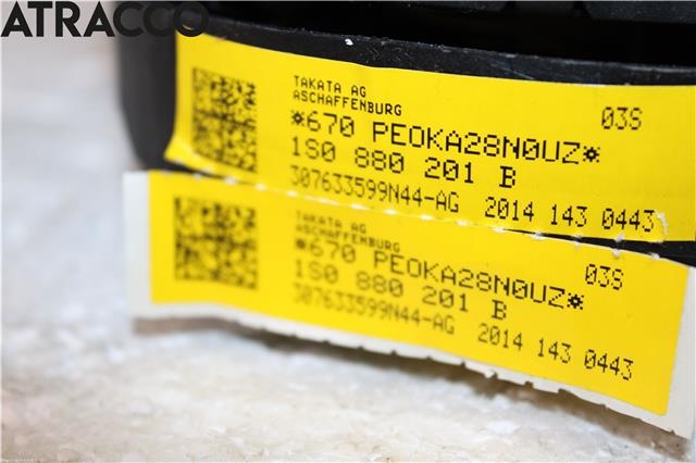 Airbag rattpute til VW Up 2012-2019  (1S0880201J|)