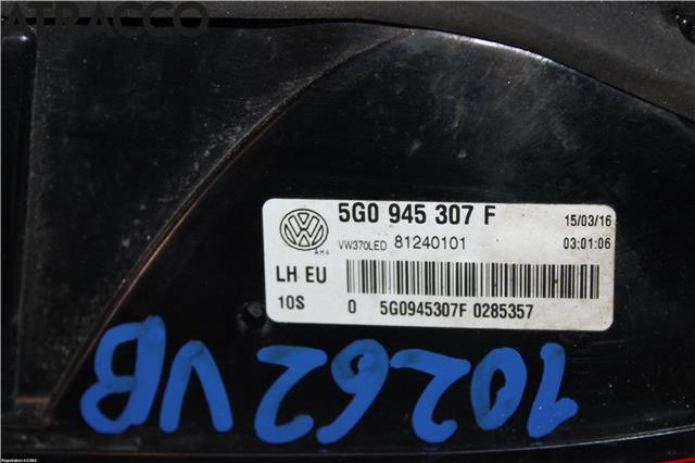 Baklykt venstre indre til VW Golf VII 2012-2017 (Fase 1)  (5G0945307F|)