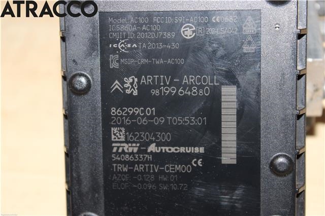 Sensor radar til Peugeot 308 2013-2021 (Type II)  (1628556880|)