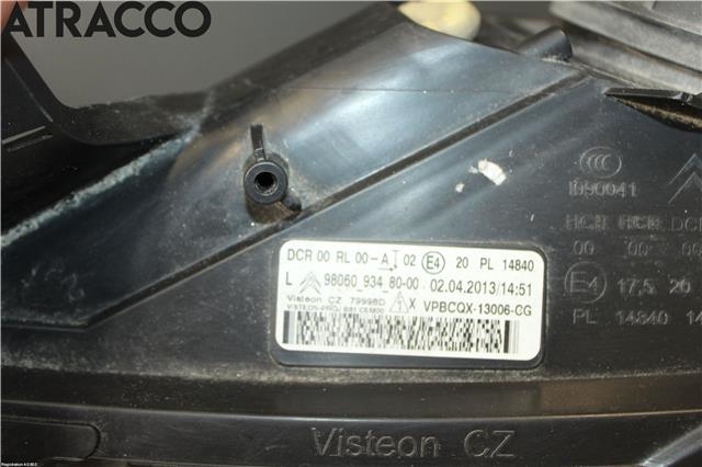 Frontlykt venstre halogen til Citroën DS5 2012-2017 (9806093480|)