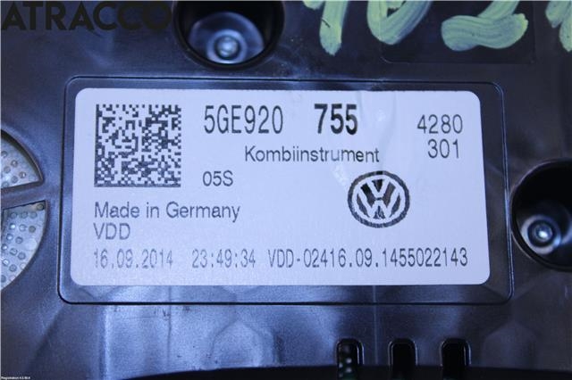 Speedometer til VW e-Golf 2014-2017 (Fase 1)  (5GE920755|)