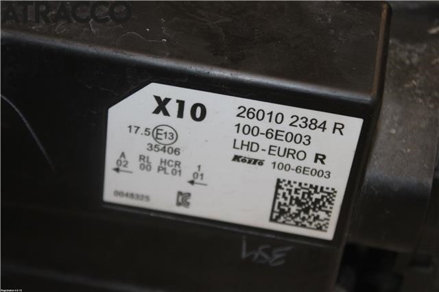 Frontlykt høyre halogen til Renault Zoe 2013-2019 (Fase 1) (260108268R|)