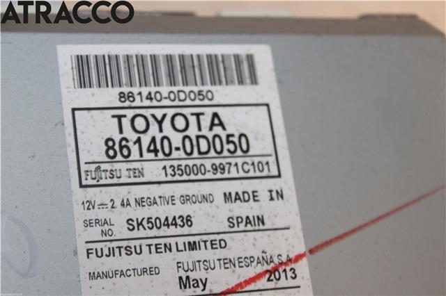 Bilstereo til Toyota Yaris 2012-2014 (Type III, Fase 1)  (861400D050|)
