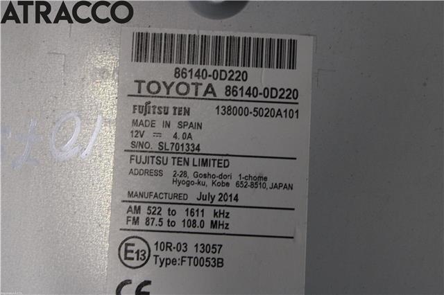 Bilstereo til Toyota Yaris 2014-2020 (Type III, Fase 2)  (861400D220|)